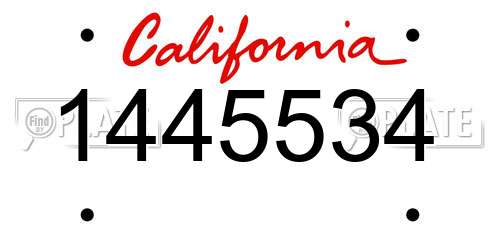 1445534 California License Plate
