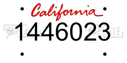 1446023 California License Plate