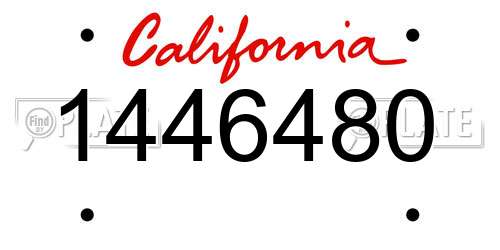 1446480 California License Plate