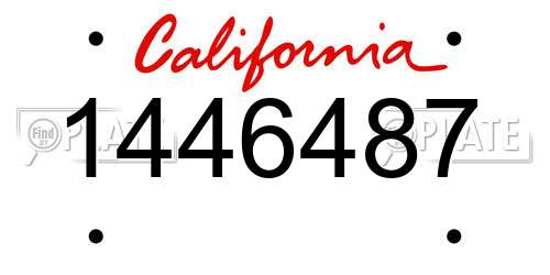 1446487 California License Plate