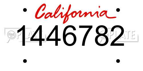 1446782 California License Plate