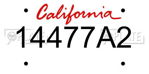 14477A2 California License Plate