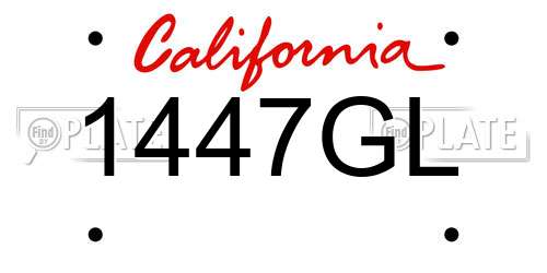 1447GL California License Plate