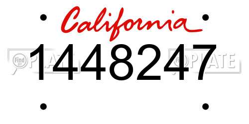 1448247 California License Plate