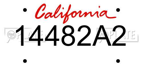 14482A2 California License Plate