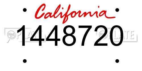 1448720 California License Plate