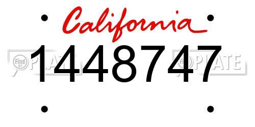 1448747 California License Plate