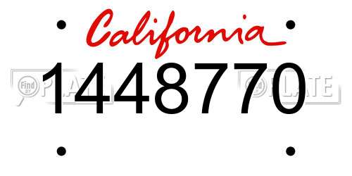 1448770 California License Plate