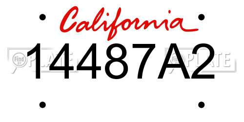 14487A2 California License Plate
