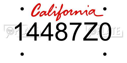 14487Z0 California License Plate