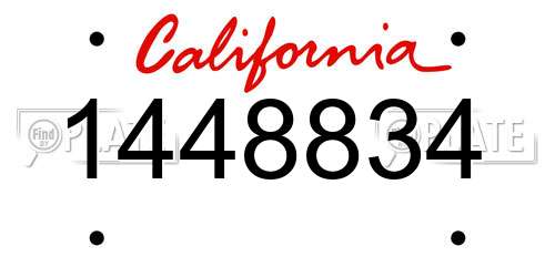 1448834 California License Plate