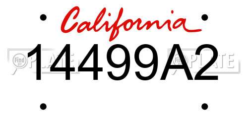 14499A2 California License Plate
