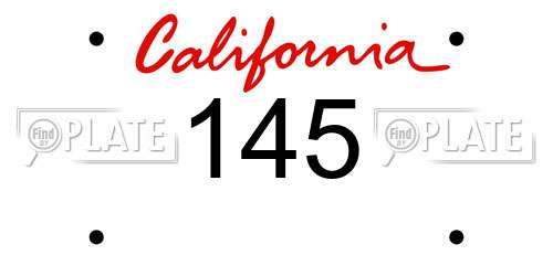 145 California License Plate