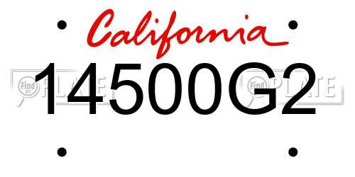 14500G2 California License Plate
