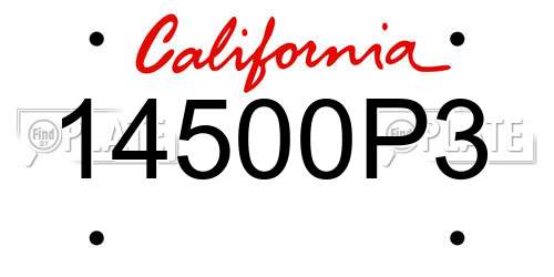 14500P3 California License Plate