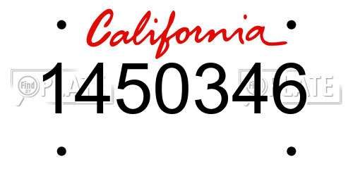 1450346 California License Plate