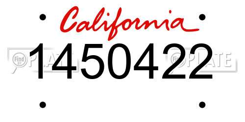 1450422 California License Plate
