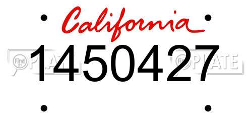 1450427 California License Plate
