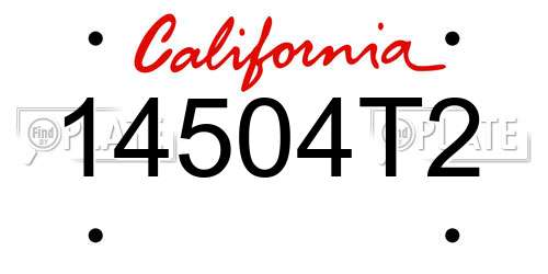 14504T2 California License Plate
