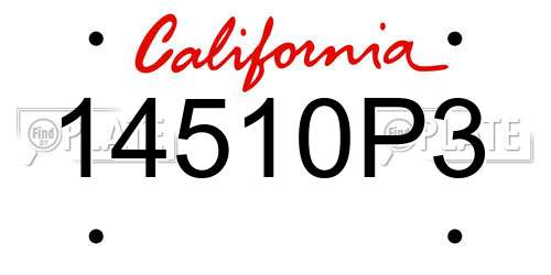 14510P3 California License Plate