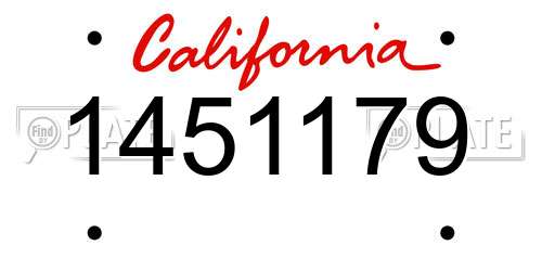 1451179 California License Plate
