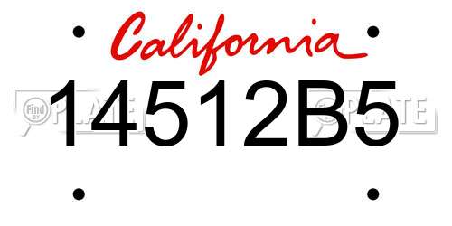 14512B5 California License Plate