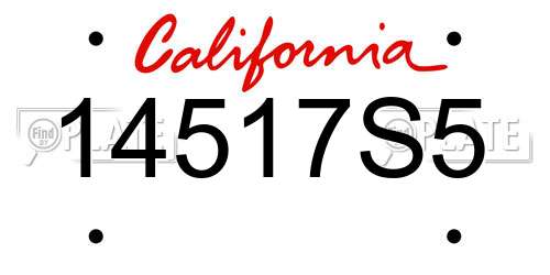 14517S5 California License Plate