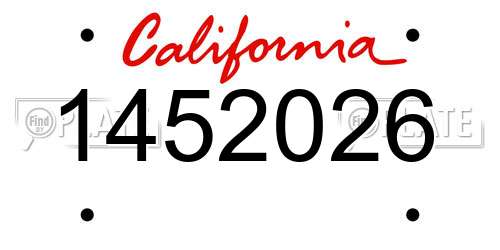 1452026 California License Plate