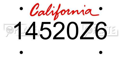 14520Z6 California License Plate