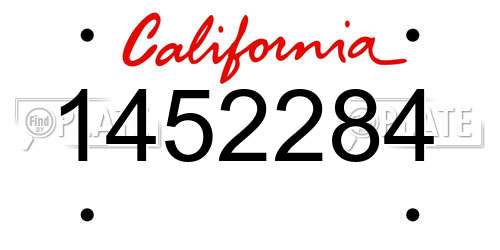 1452284 California License Plate