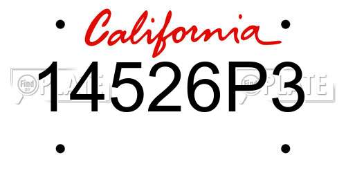 14526P3 California License Plate