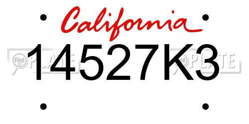 14527K3 California License Plate