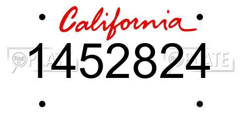 1452824 California License Plate