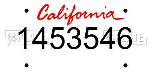 1453546 California License Plate