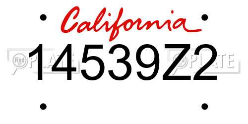 14539Z2 California License Plate
