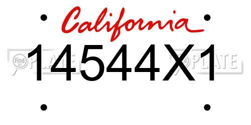14544X1 California License Plate