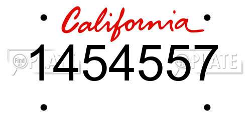 1454557 California License Plate