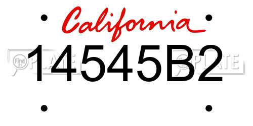 14545B2 California License Plate