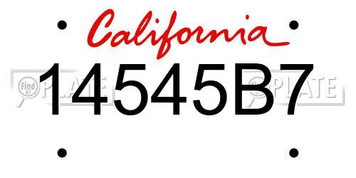 14545B7 California License Plate