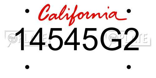 14545G2 California License Plate