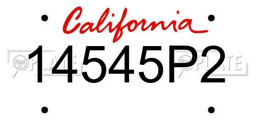 14545P2 California License Plate