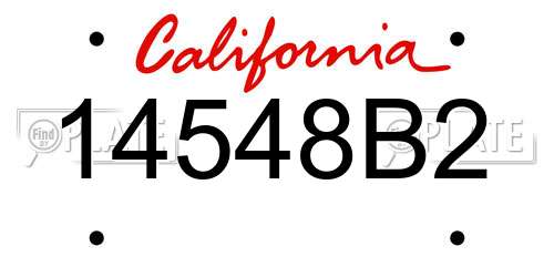 14548B2 California License Plate