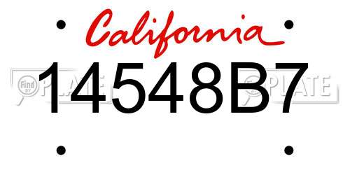 14548B7 California License Plate