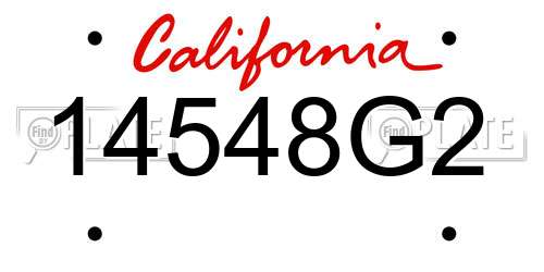 14548G2 California License Plate