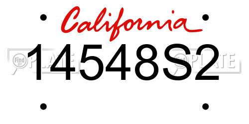 14548S2 California License Plate