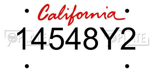 14548Y2 California License Plate