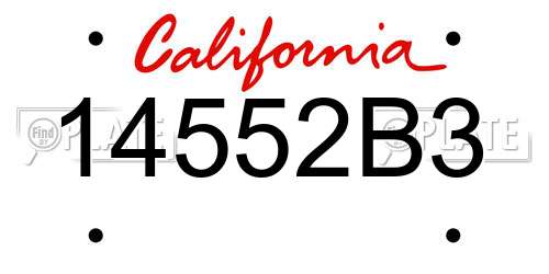 14552B3 California License Plate