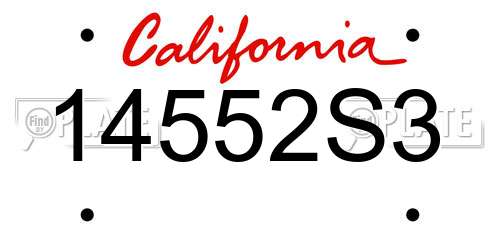 14552S3 California License Plate