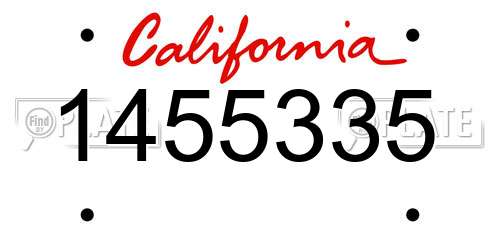 1455335 California License Plate