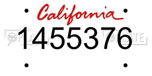 1455376 California License Plate
